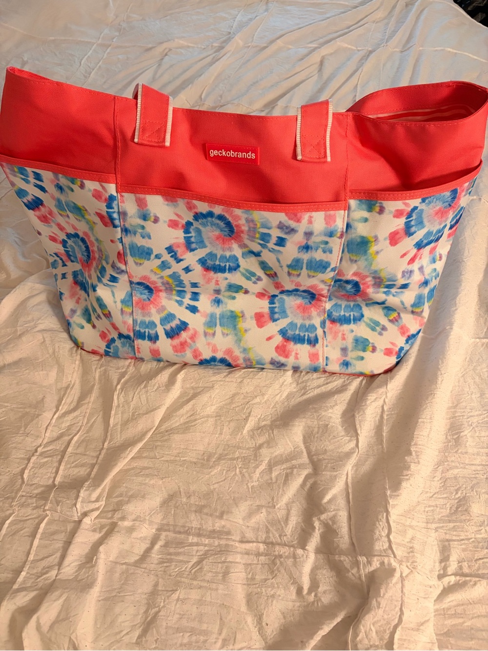Gecko brands Coral Tie-Dye large Tote Bag